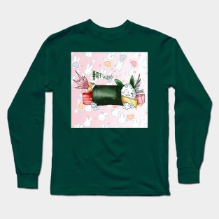 sushi roll cute rabbit rice Long Sleeve T-Shirt